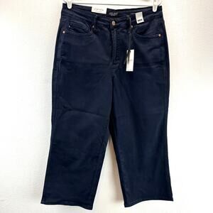 Judy Blue High‎ Waisted Cropped Wide Leg Jeans Navy Sz 16W Garment Dyed JB88807